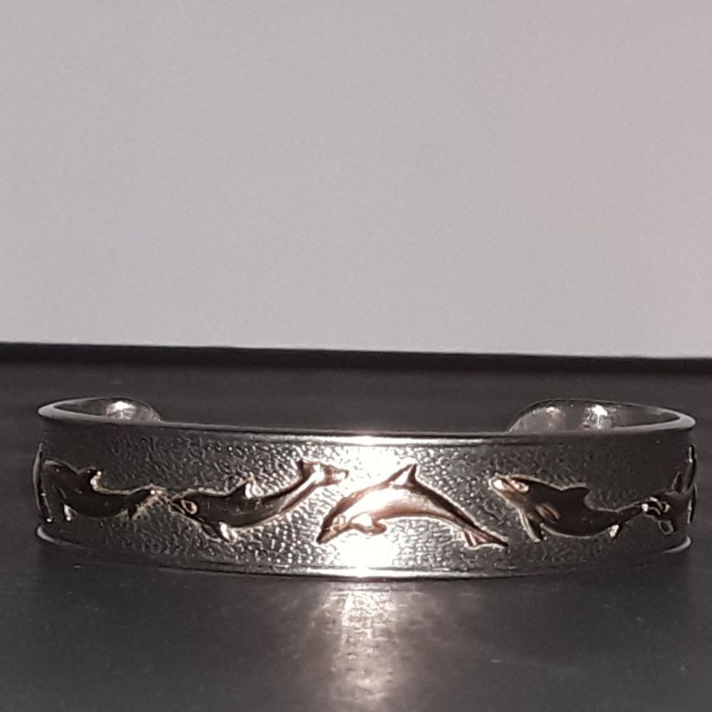 Kabana Sterling & 14K Gold Dolphin Cuff Bracelet